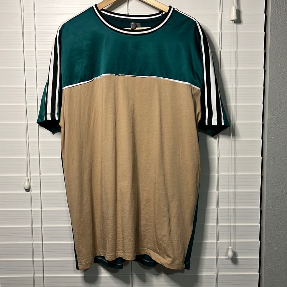 Tan and Green with Black and White Trim